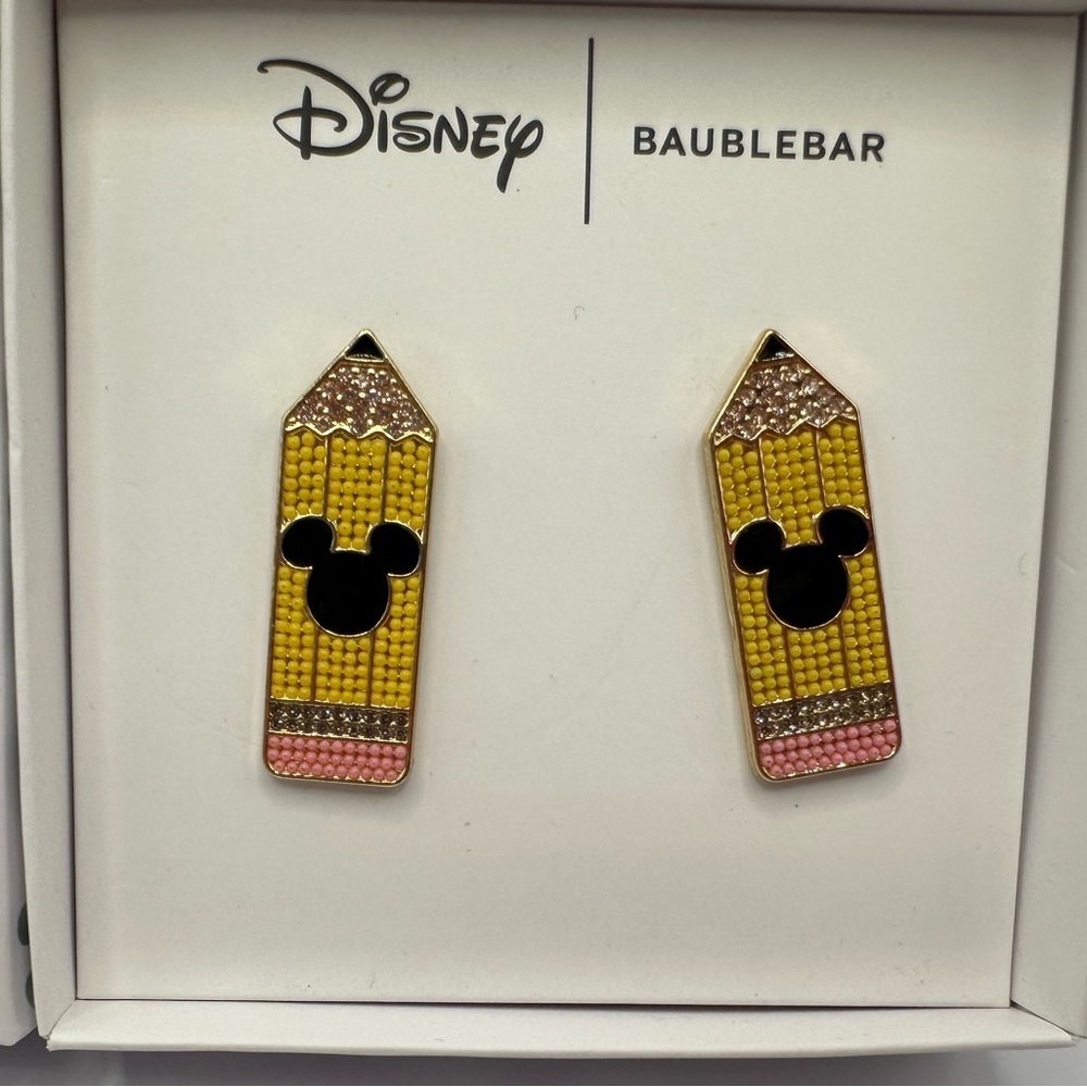 BaubleBar Disney Mickey Pencil earrings NWT